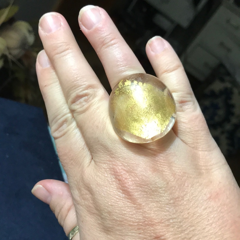 Murano Gold leaf glass ring